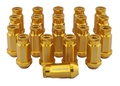 Hjulmøtrik Aluminium Guld M12x1,25 (50mm)