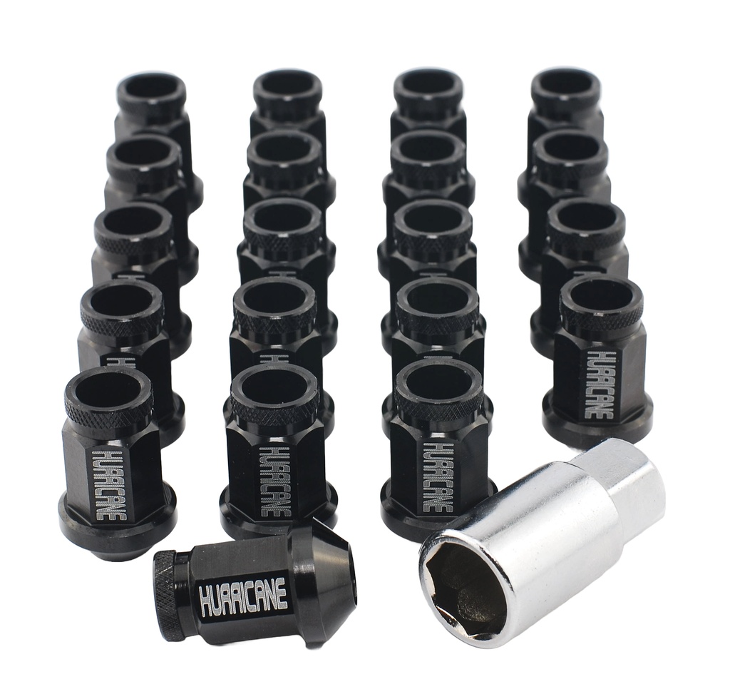 Hjulmøtrik Aluminium Sort M12x1,25 (39mm)