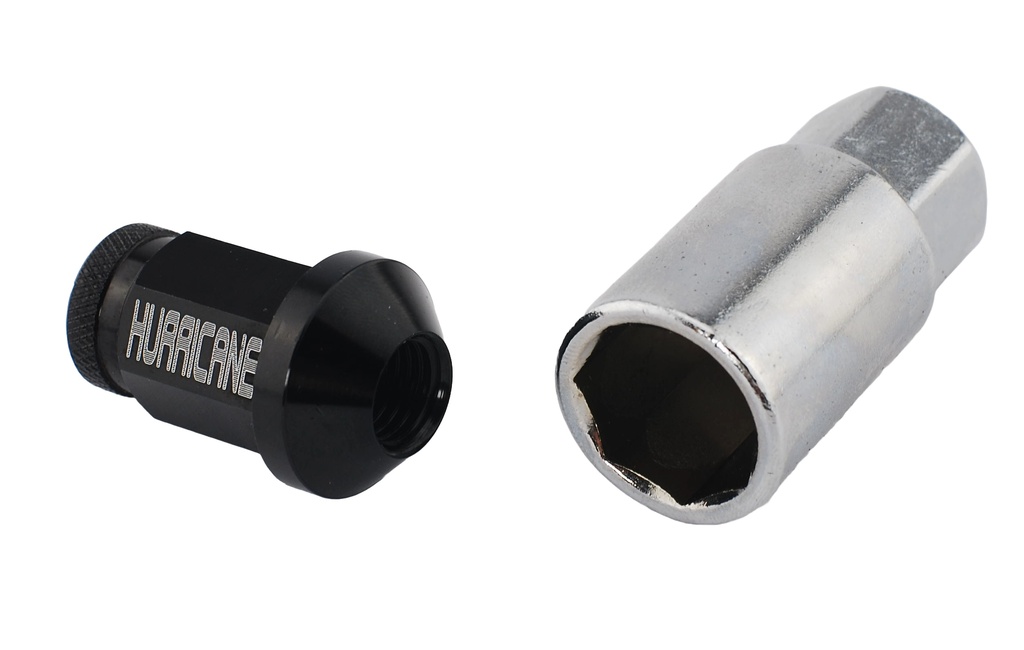 Hjulmøtrik Aluminium Sort M12x1,25 (39mm)