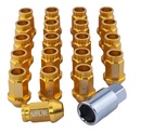 Hjulmøtrik Aluminium Guld M12x1,5 (39mm)