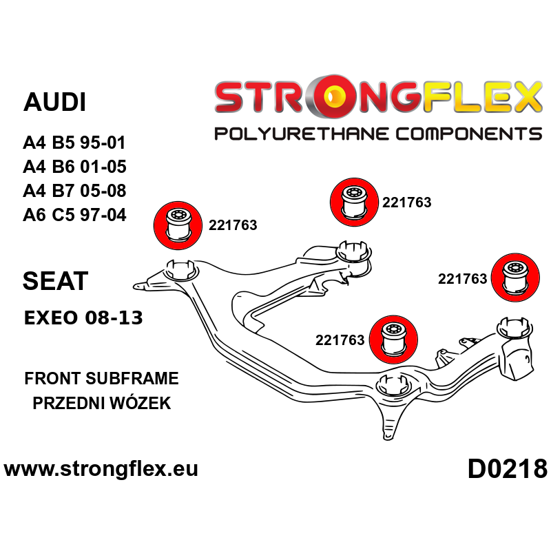 Front subframe bush kit SPORT