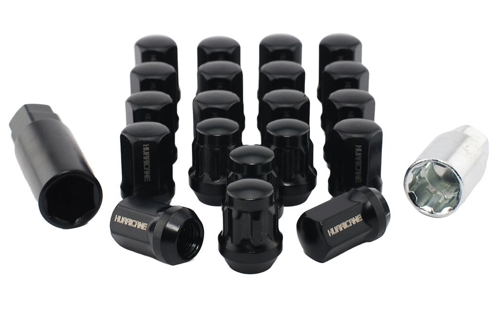 Hjulmøtrik Sort M12x1,25 (32mm)