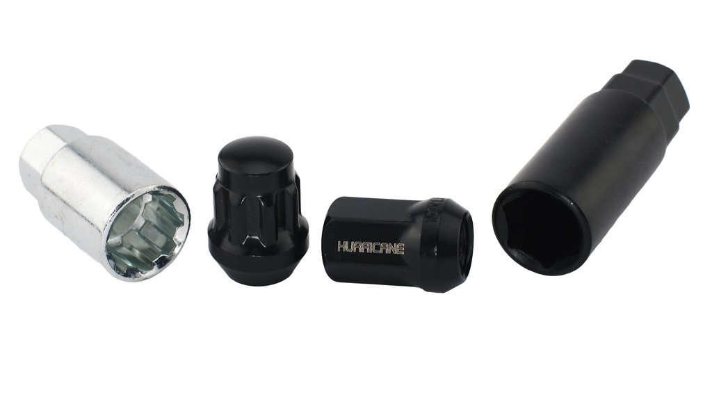 Hjulmøtrik Sort M12x1,25 (32mm)