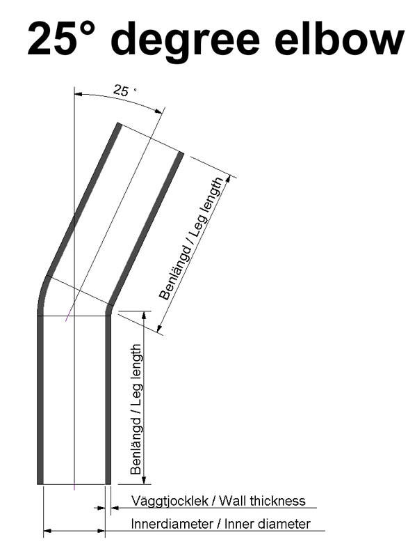 Silikoneslange sort 25 grader 1,875'' (48mm)
