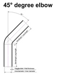 Silikoneslange 45 grader 2,5" (63mm)