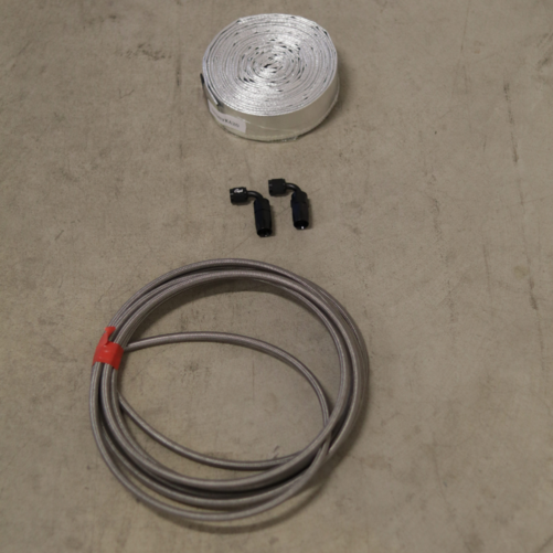 Olie i Kit Turbo 2 x 90 grader AN4 + Alu varmeskjold