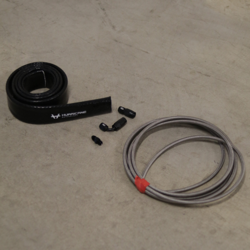 Garret Oil in Kit Turbo 1 x lige 1 x 90 grader AN4 + silikone varmebeskyttelsessok