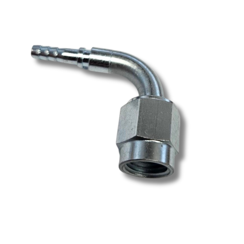 Pressfitting hun 7/16-20 90 grader konkav (drejelig)