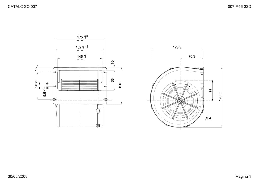 Radial ventilator SPAL 910 m³/h