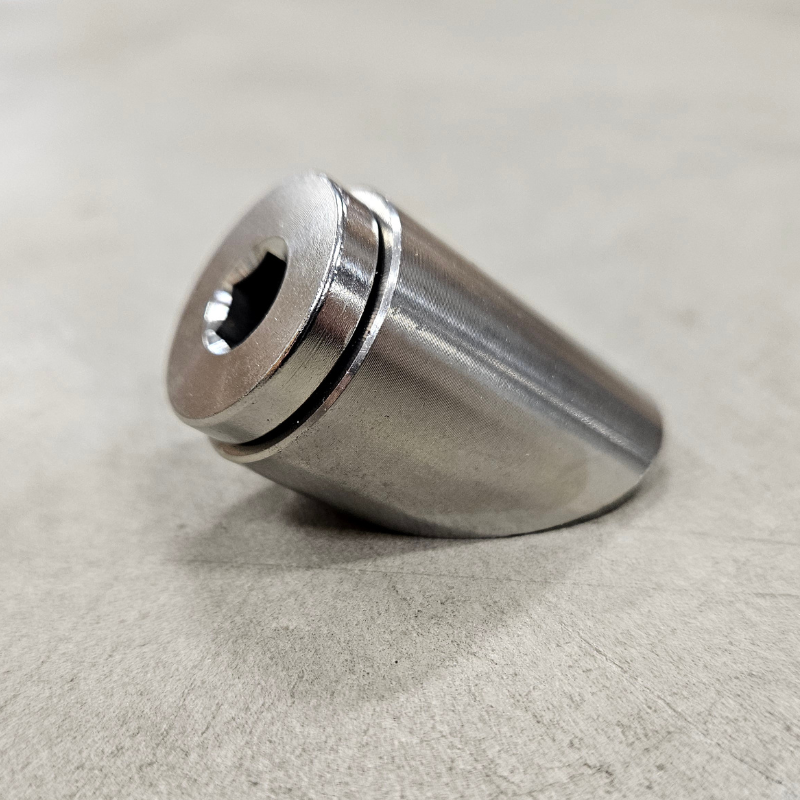 Buet lambdamøtrik M18x1,5 rustfrit stål (45°)