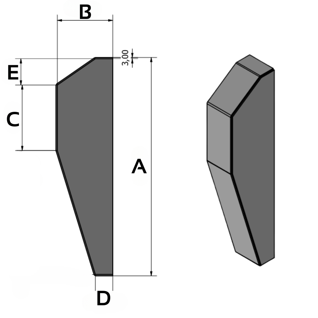 Intercooler endedæksel 90x323mm (sidedel)