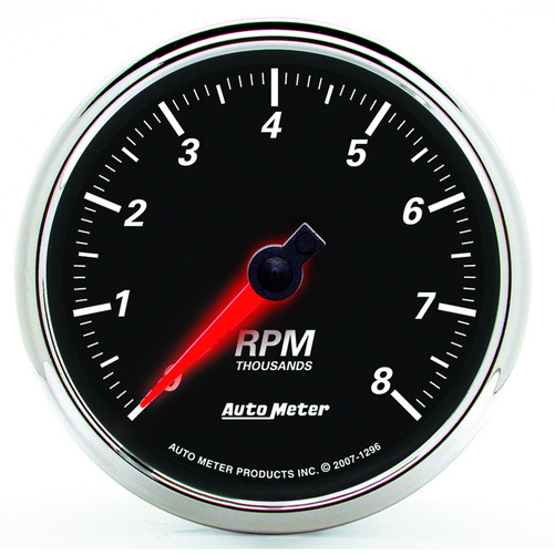 3-3/8" In-Dash Tachometer, 0-8,000 Rpm, Designer Black Ii