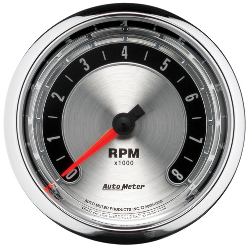 3-3/8" In-Dash Tachometer, 0-8,000 Rpm, American Muscle
