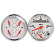2 Pc. Gauge Kit, 3-3/8" Quad & Tach/Speedo, 240-33 Ω, Arctic White