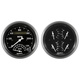 2 Pc. Gauge Kit, 3-3/8" Quad & Tach/Speedo, 240-33 Ω, Old Tyme Black