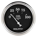 2-1/16" Oil Pressure, 0-100 Psi, Old Tyme Black