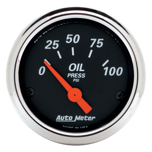 2-1/16" Oil Pressure, 0-100 Psi, Designer Black