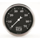3-1/8" In-Dash Tachometer, 0-7,000 Rpm, Old Tyme Black