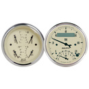 2 Pc. Gauge Kit, 3-3/8" Quad & Tach/Speedo, 240-33 Ω, Antique Beige