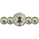 5 Pc. Gauge Kit, 3-3/8" & 2-1/16", Elec. Speedo W/Lcd Odo, Prestige Antq. Ivory