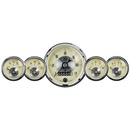 5 Pc. Gauge Kit, 3-3/8" & 2-1/16", Elec. Speedo W/Wheel Odo, Prestige Antq. Ivory