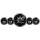 5 Pc. Gauge Kit, 3-3/8" & 2-1/16", Elec. Speedo W/Wheel Odo, Prestige Blk. Diamond