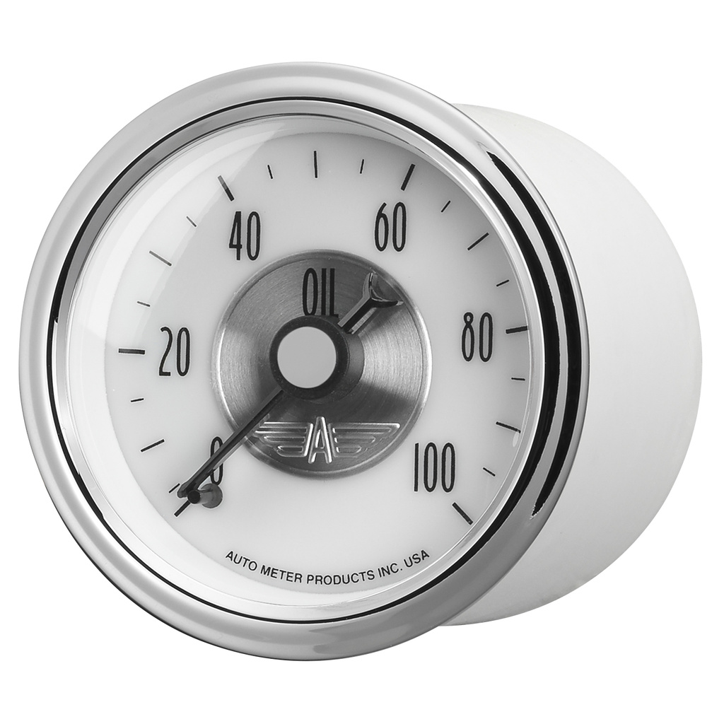 2-1/16" Oil Pressure, 0-100 Psi, Prestige Pearl