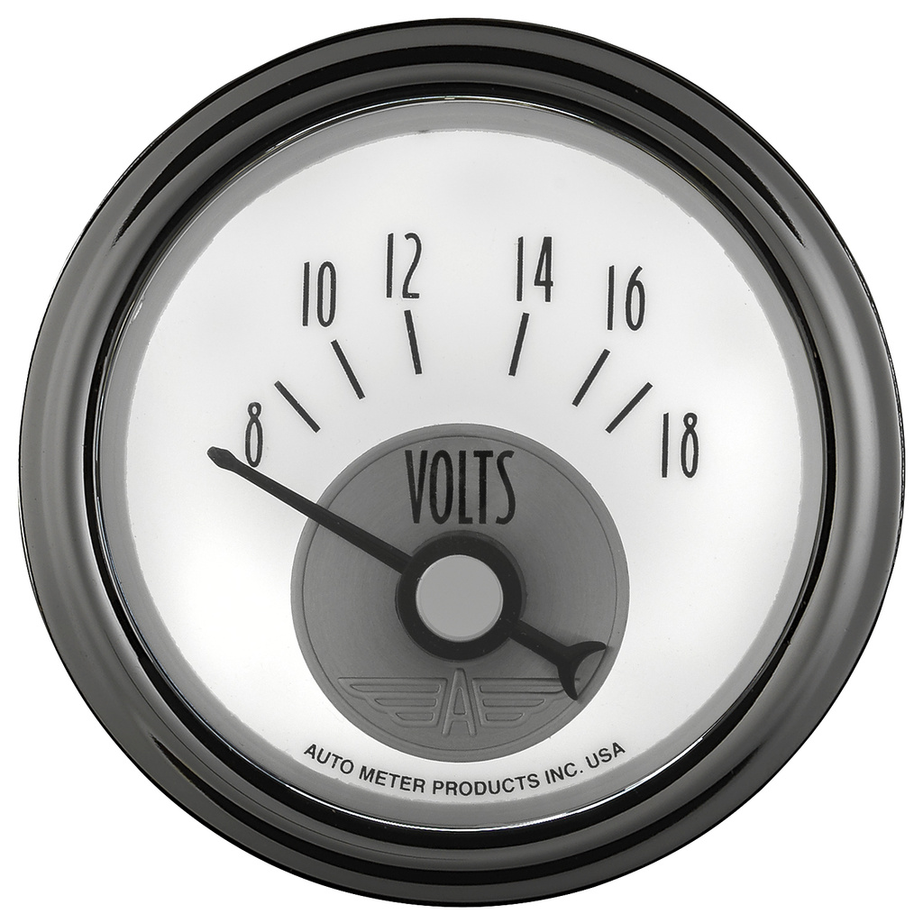 2-1/16" Voltmeter, 8-18v, Prestige Pearl