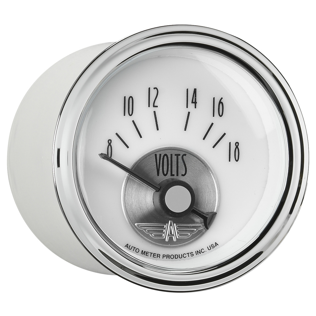 2-1/16" Voltmeter, 8-18v, Prestige Pearl