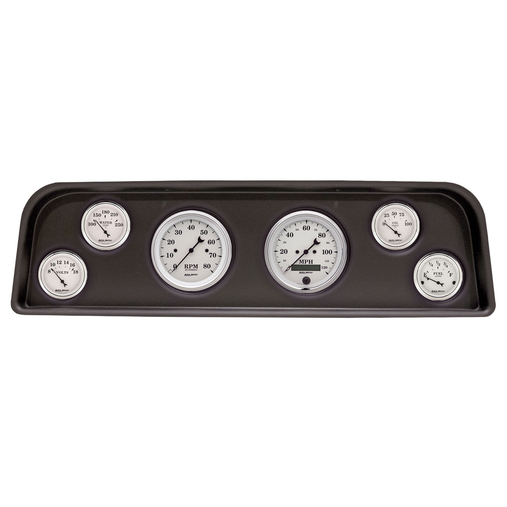 6 Gauge Direct-Fit Dash Kit, Gmc Truck 60-66, Old Tyme White