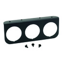 Gauge Mounting Panel, Triple, 2-1/16", Black, Aluminum