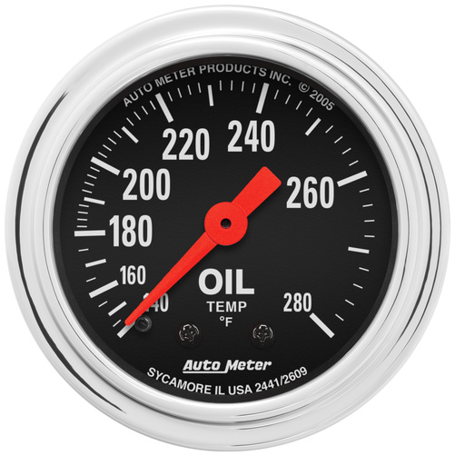2-1/16" Oil Temperature, 140-280 °F, Traditional Chrome