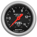 2-1/16" Fuel Pressure W/ Isolator, 0-15 Psi, Sport-Comp