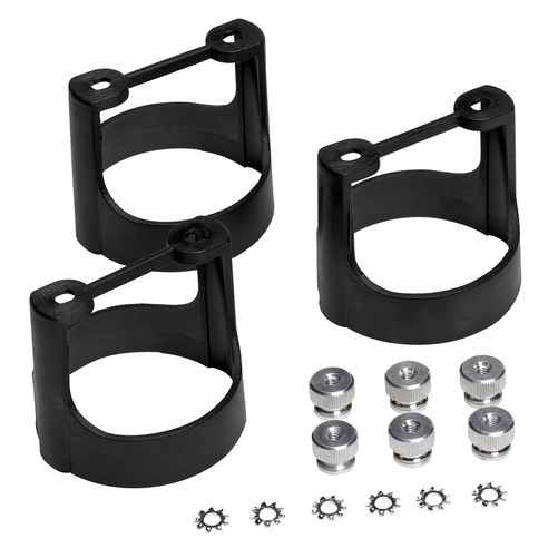 Gauge Bracket Kit, 2-5/8", Black Composite, Qty 3