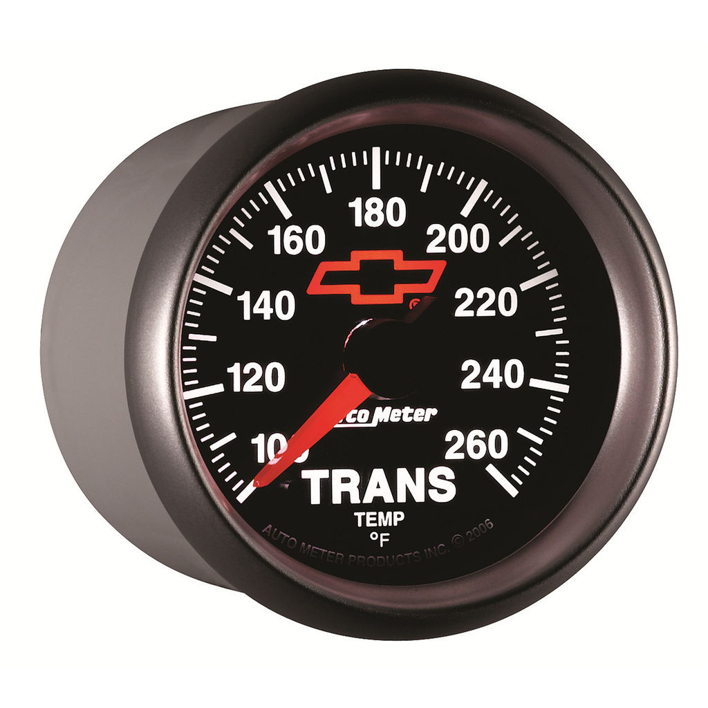2-1/16" Transmission Temperature, 100-260 °F, Chevy Red Bowtie, Black