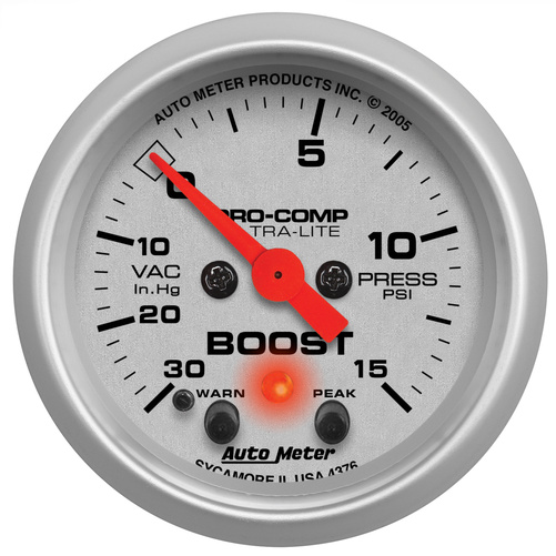 2-1/16" Boost/Vacuum, 30 In Hg/15 Psi, Ultra-Lite