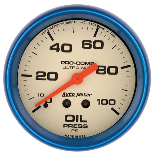 2-5/8" Oil Pressure, 0-100 Psi, Ultra-Nite