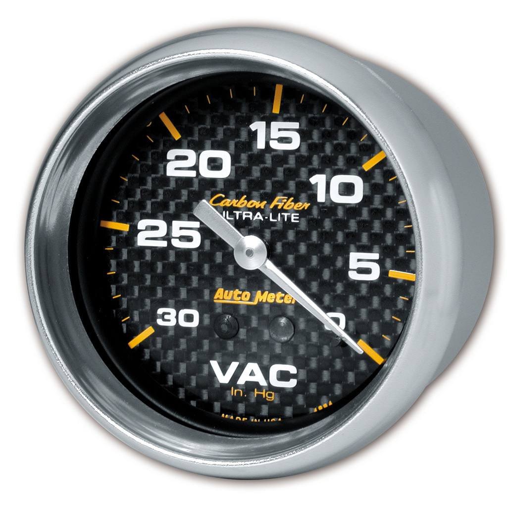 2-5/8" Vacuum, 0-30 In Hg, Carbon Fiber