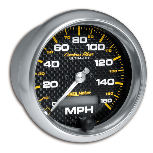 3-3/8" Speedometer, 0-160 Mph, Carbon Fiber