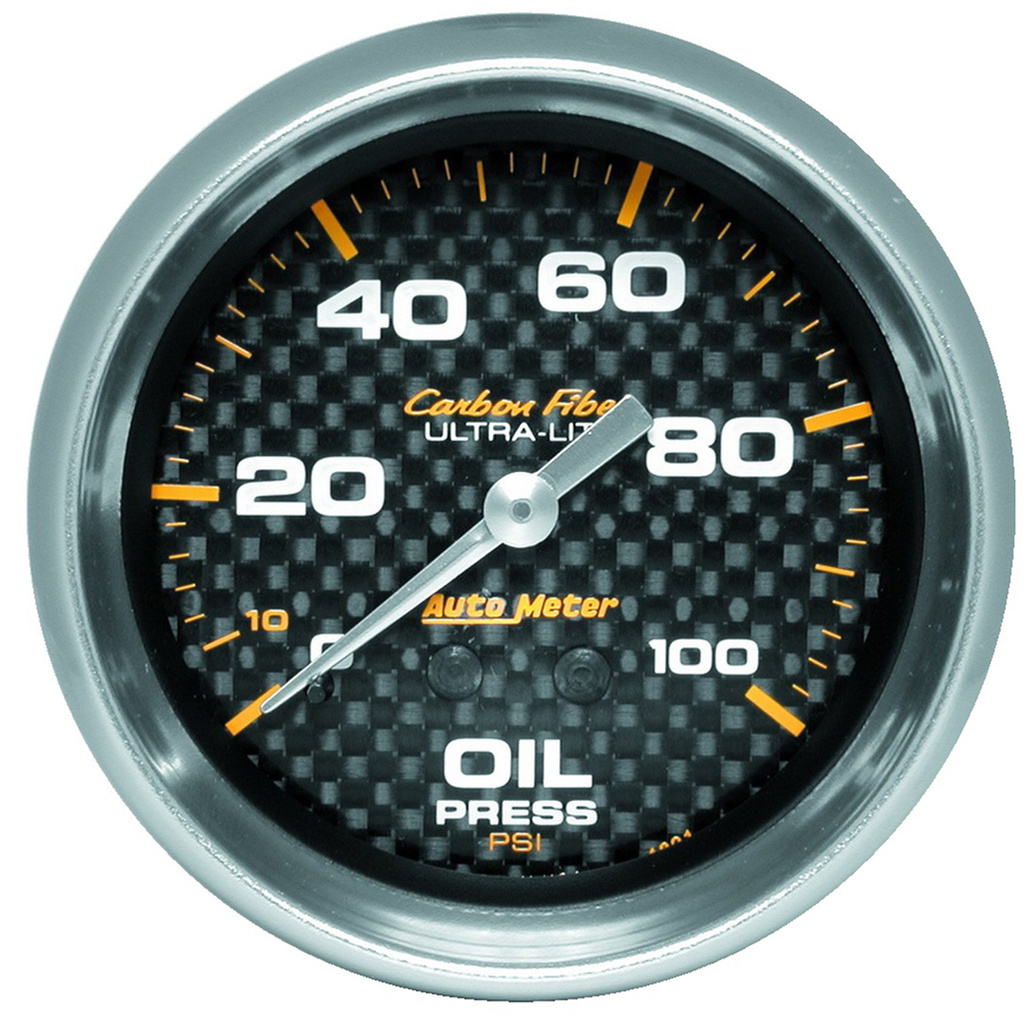 2-5/8" Oil Pressure, 0-100 Psi, Carbon Fiber