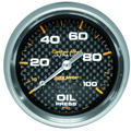 2-5/8" Oil Pressure, 0-100 Psi, Carbon Fiber