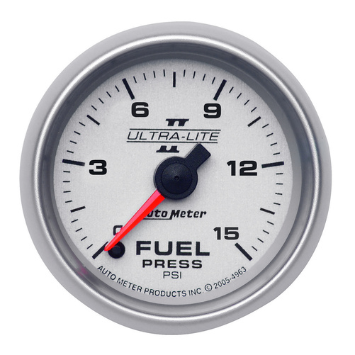 2-1/16" Fuel Pressure, 0-15 Psi, Ultra-Lite Ii
