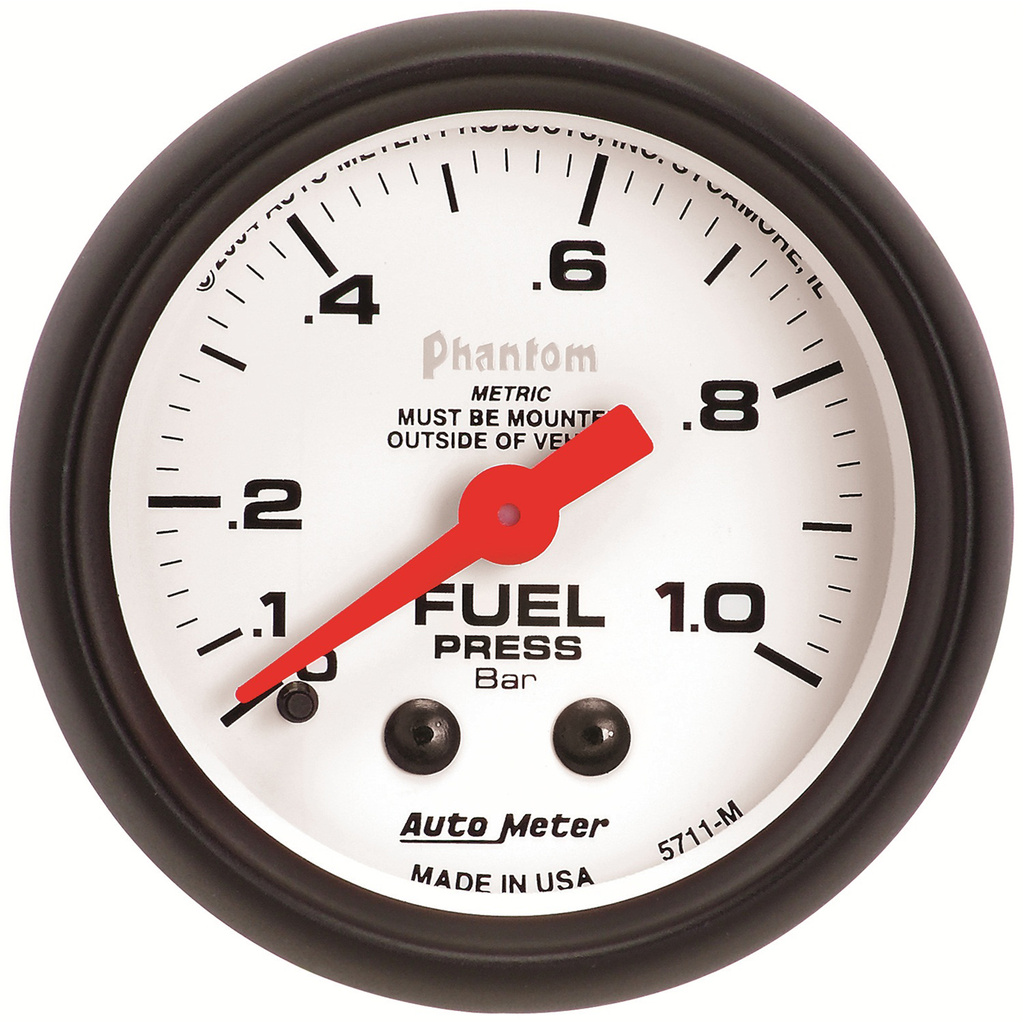 2-1/16" Fuel Pressure, 0-1.0 Bar, Phantom