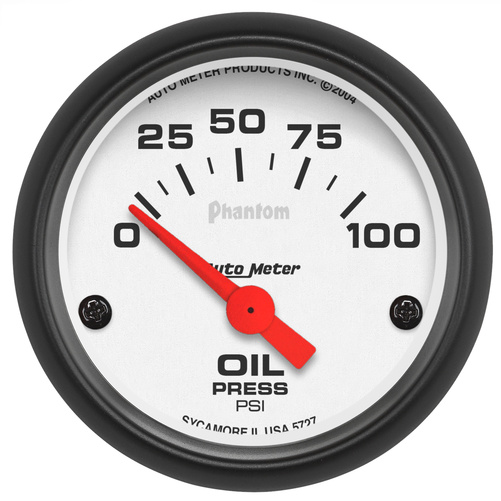 2-1/16" Oil Pressure, 0-100 Psi, Phantom