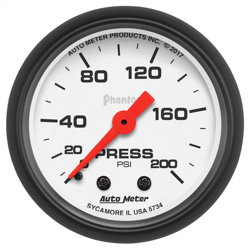 2-1/16" Pressure, 0-200 Psi, Phantom