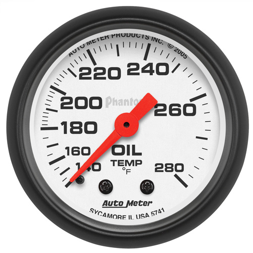 2-1/16" Oil Temperature, 140-280 °F, Phantom