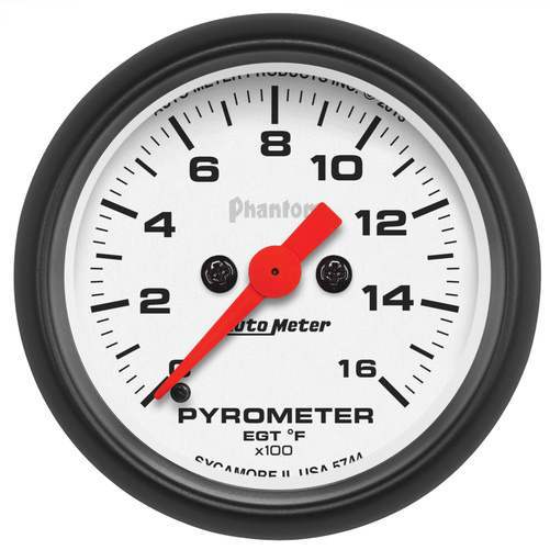 2-1/16" Pyrometer, 0-1600 °F, Phantom