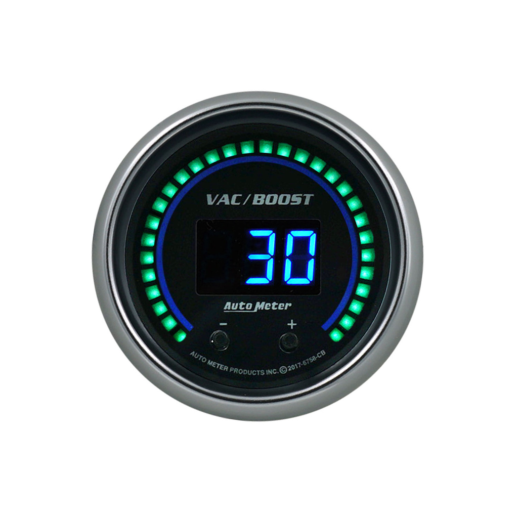 2-1/16" Two Channel Vac/Boost / Fluid Pressure, Selectable Scale Psi / Bar, Cobalt Elite Digital