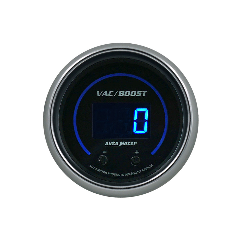 2-1/16" Two Channel Vac/Boost / Fluid Pressure, Selectable Scale Psi / Bar, Cobalt Elite Digital