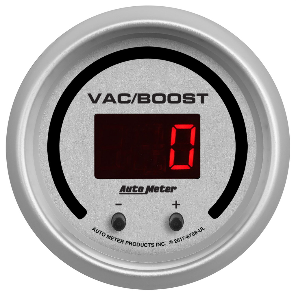 2-1/16" Two Channel Vac/Boost / Fluid Pressure, Selectable Scale Psi / Bar, Ultra-Lite Elite Digital